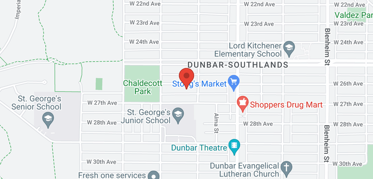 map of 3826 W 26TH AVENUE